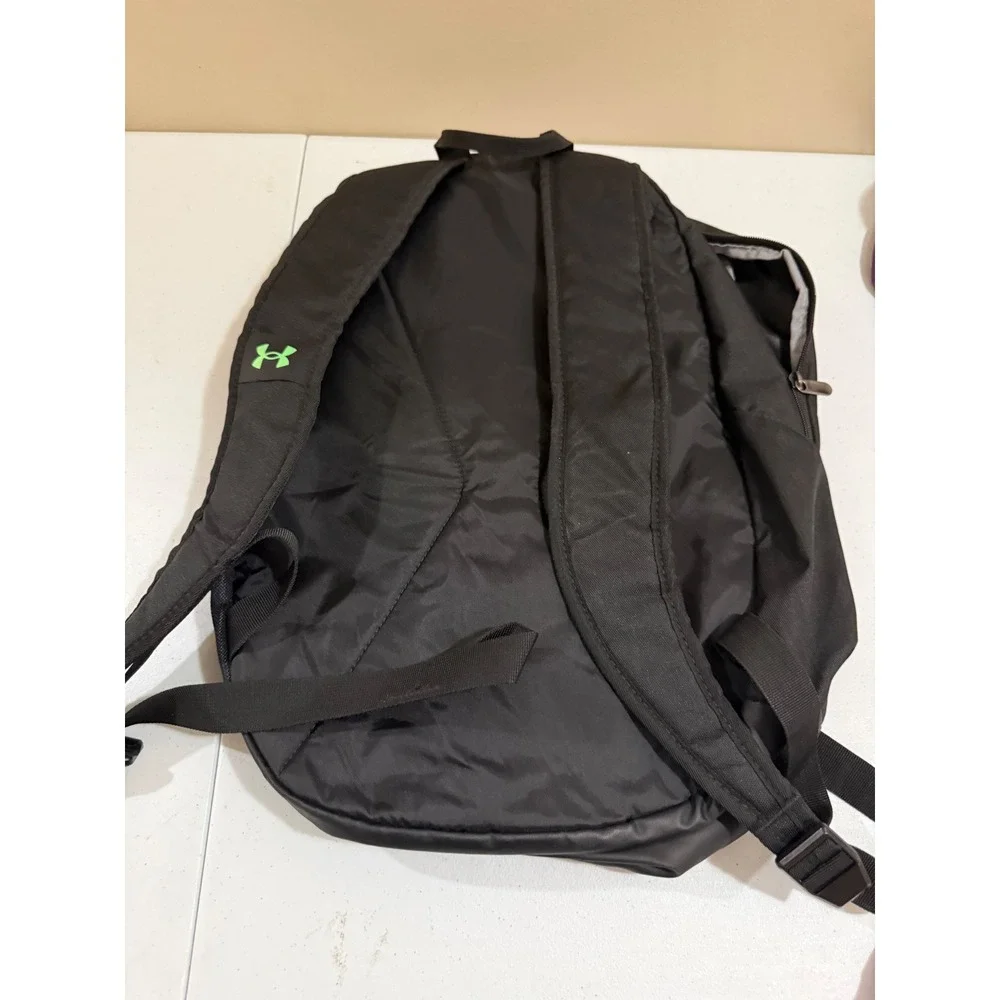 Under Armour Hustle Lite Backpack Black Neon Green UA Storm Laptop Bag